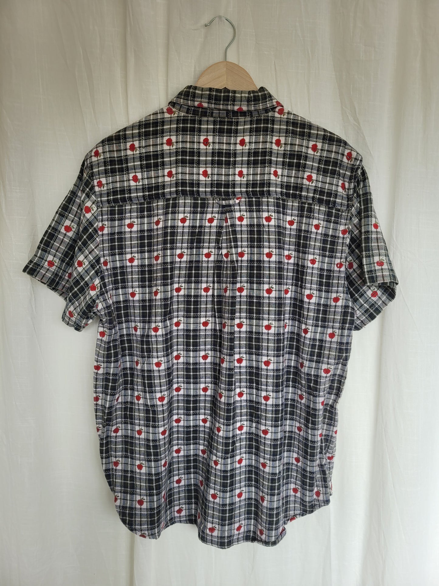 🍎 An Apple a Day... - vintage checked blouse with apple pattern - size XL