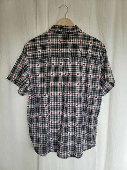 🍎 An Apple a Day... - vintage checked blouse with apple pattern - size XL