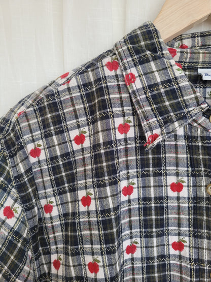 🍎 An Apple a Day... - vintage checked blouse with apple pattern - size XL