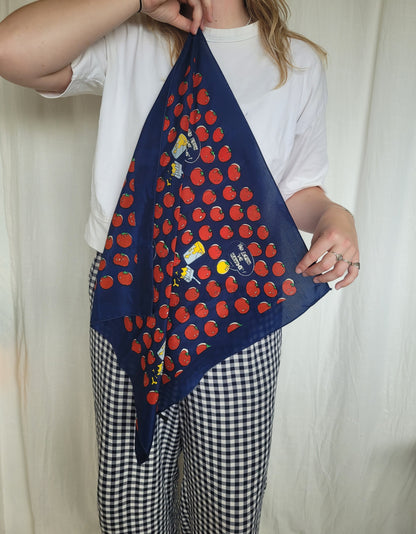 🍅 The Painted Tomato - vintage silk scarf with tomato pattern