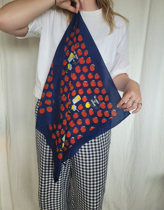 🍅 The Painted Tomato - vintage silk scarf with tomato pattern