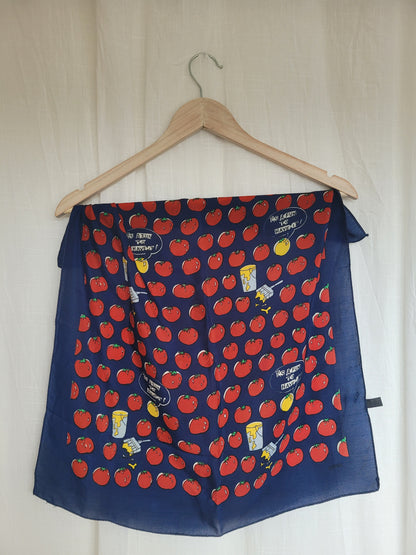🍅 The Painted Tomato - vintage silk scarf with tomato pattern
