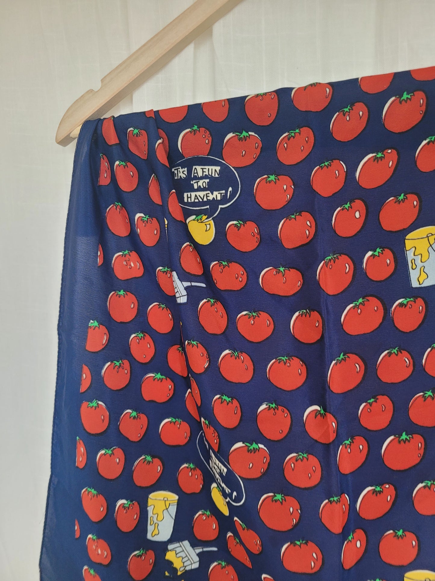 🍅 The Painted Tomato - vintage silk scarf with tomato pattern