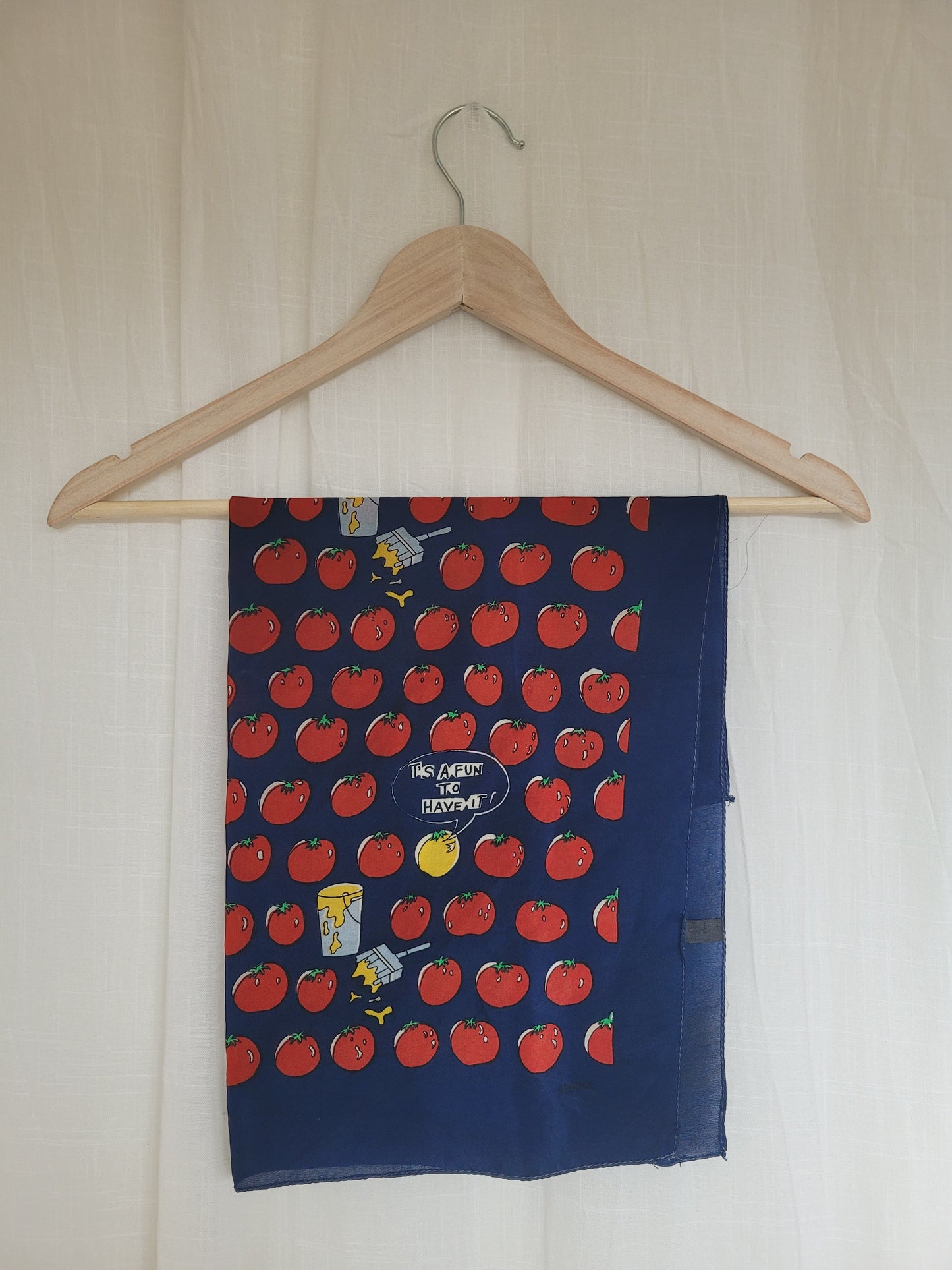 🍅 The Painted Tomato - vintage silk scarf with tomato pattern