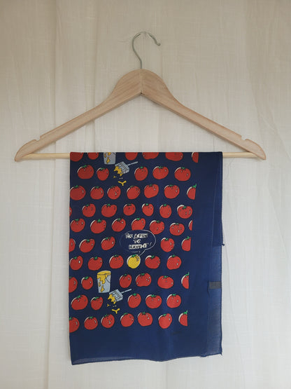 🍅 The Painted Tomato - vintage silk scarf with tomato pattern