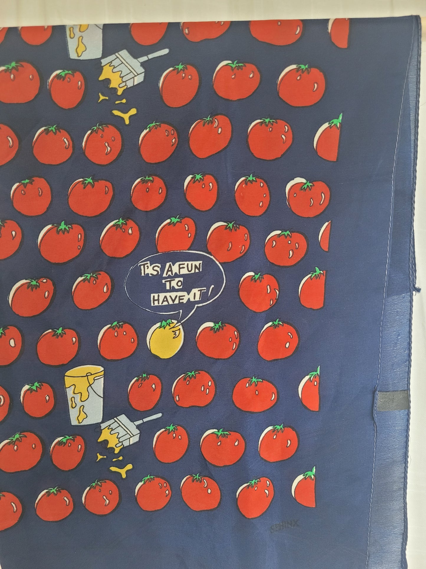 🍅 The Painted Tomato - vintage silk scarf with tomato pattern
