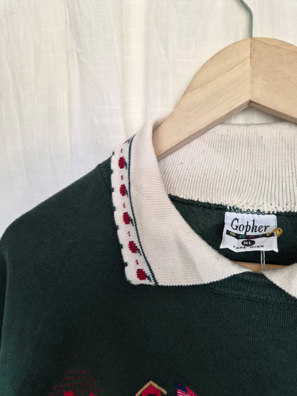 🔔 The Bell Just Rang - vintage crewneck sweater with different school prints - size XL