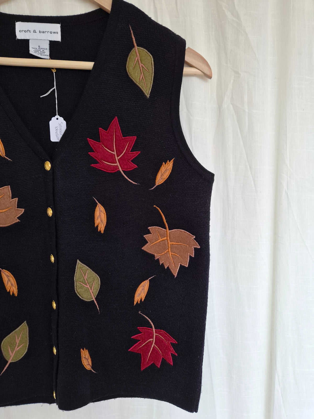 🍁 The First Fallen Leaves - vintage spencer with leaves - size S