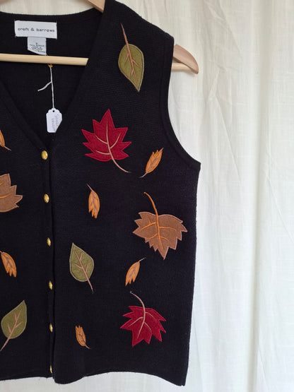 🍁 The First Fallen Leaves - vintage spencer with leaves - size S