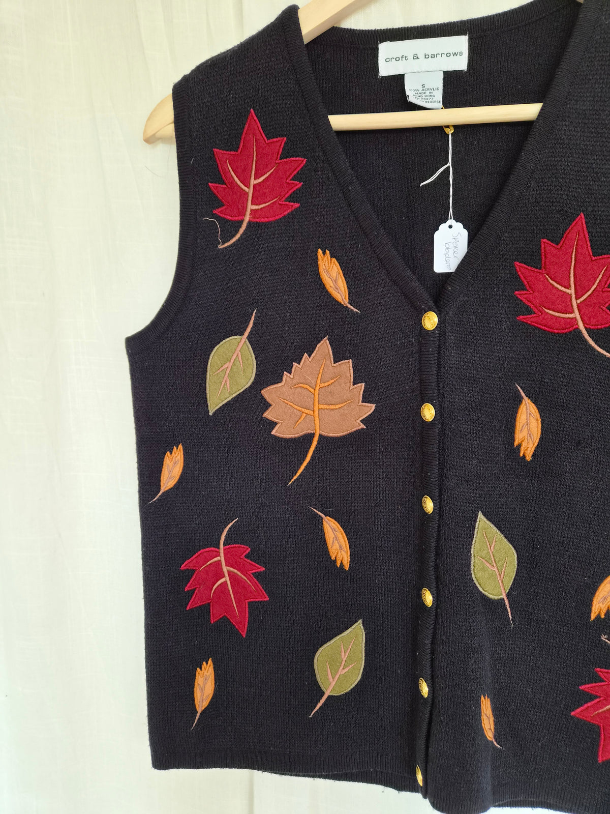 🍁 The First Fallen Leaves - vintage spencer with leaves - size S
