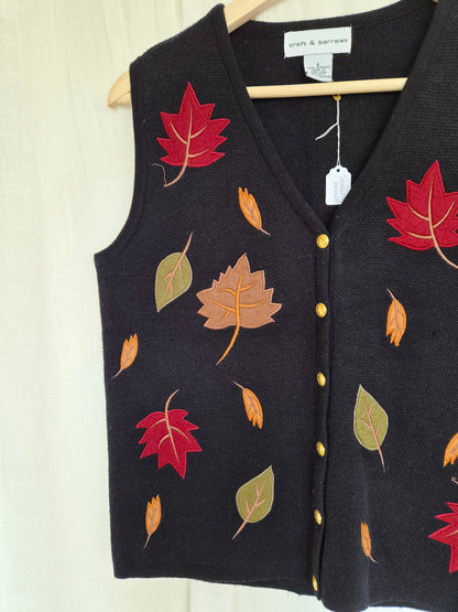 🍁 The First Fallen Leaves - vintage spencer with leaves - size S