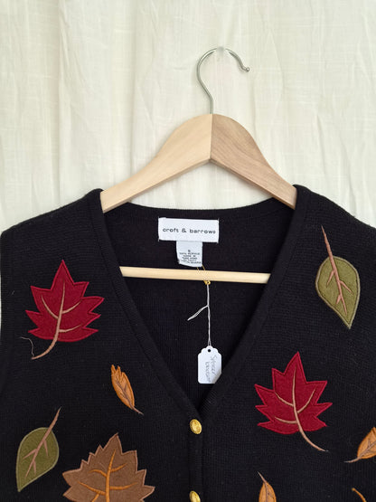 🍁 The First Fallen Leaves - vintage spencer with leaves - size S