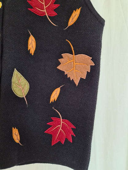 🍁 The First Fallen Leaves - vintage spencer with leaves - size S