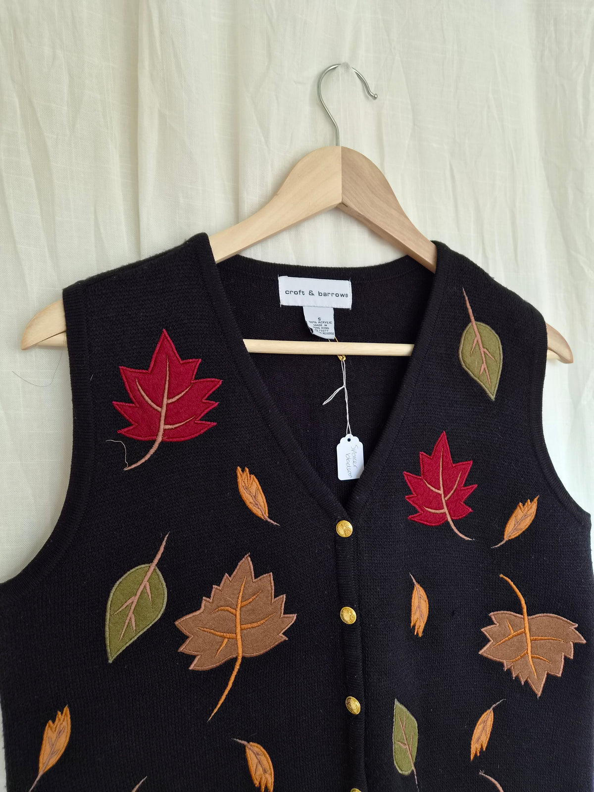 🍁 The First Fallen Leaves - vintage spencer with leaves - size S