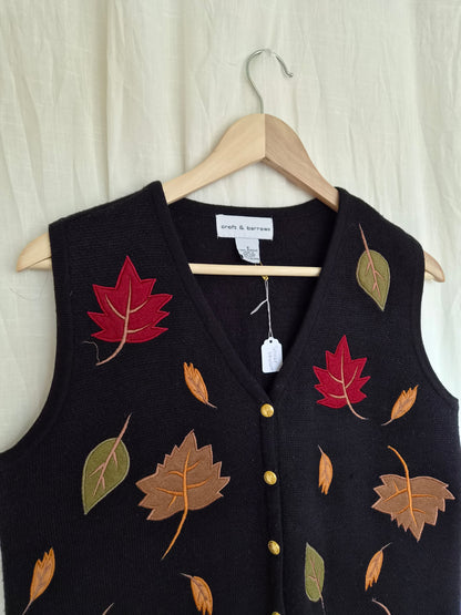 🍁 The First Fallen Leaves - vintage spencer with leaves - size S