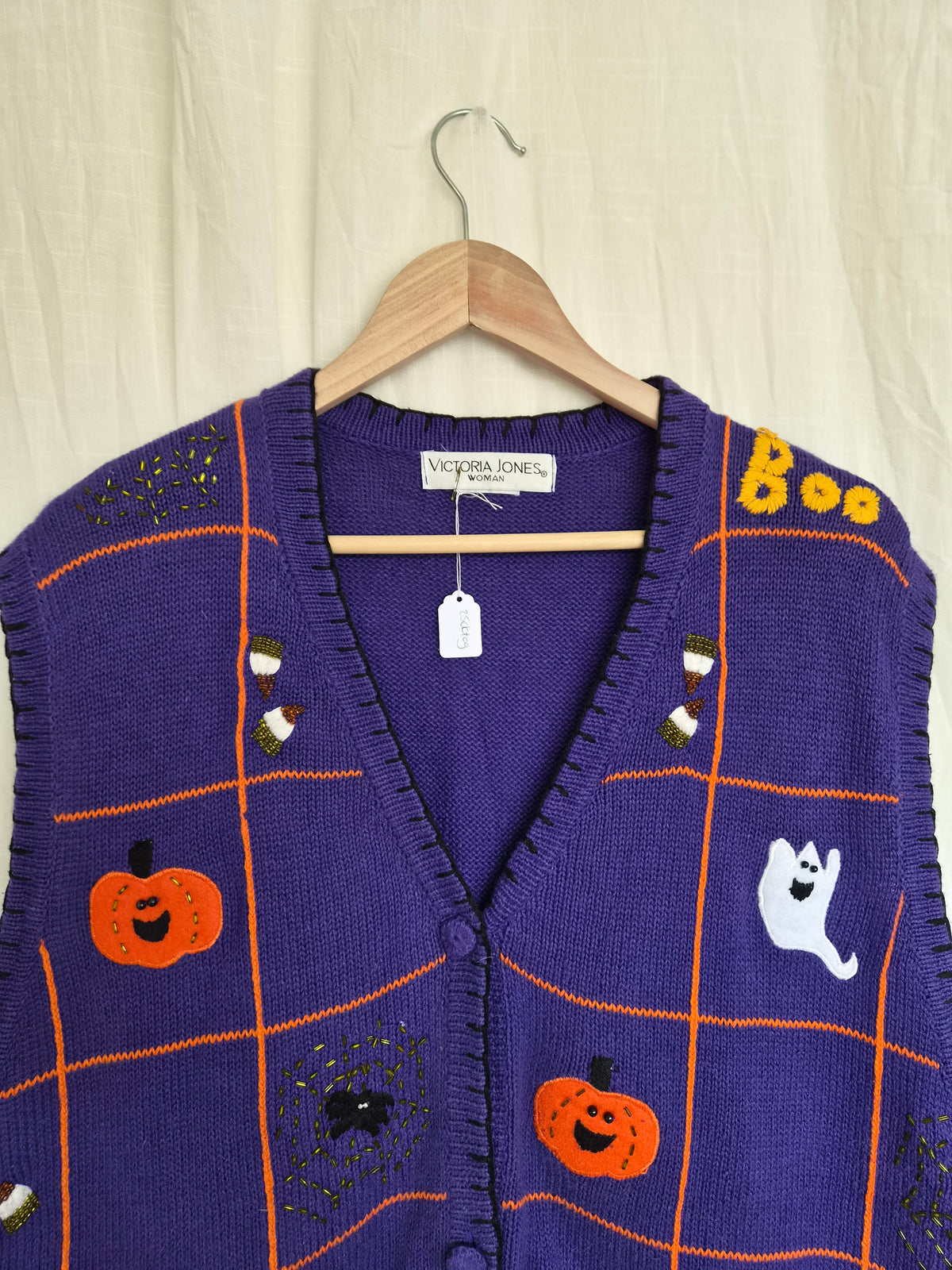 🎃 The Little Haunted Collection - vintage spencer/cardigan with various Halloween images - size XXL