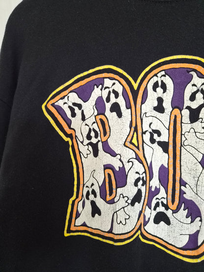 👻 A Little Bit of BOO - black vintage crewneck sweater with Halloween details - size L