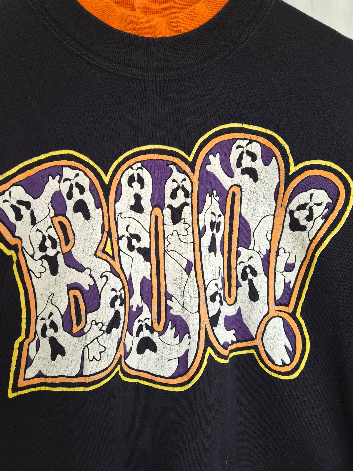👻 A Little Bit of BOO - black vintage crewneck sweater with Halloween details - size L