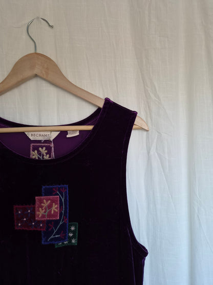 💜 Velvet Dreams - vintage long purple velvet dress - size M/L