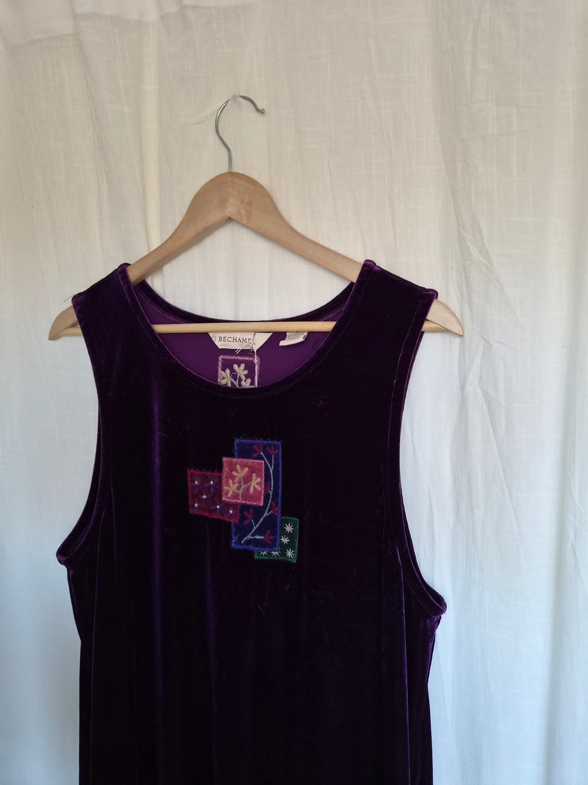 💜 Velvet Dreams - vintage long purple velvet dress - size M/L