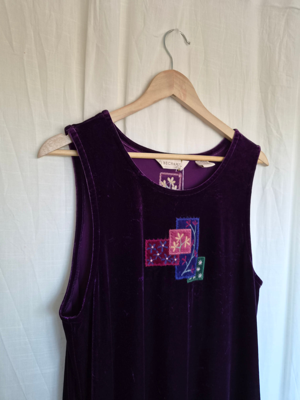 💜 Velvet Dreams - vintage long purple velvet dress - size M/L