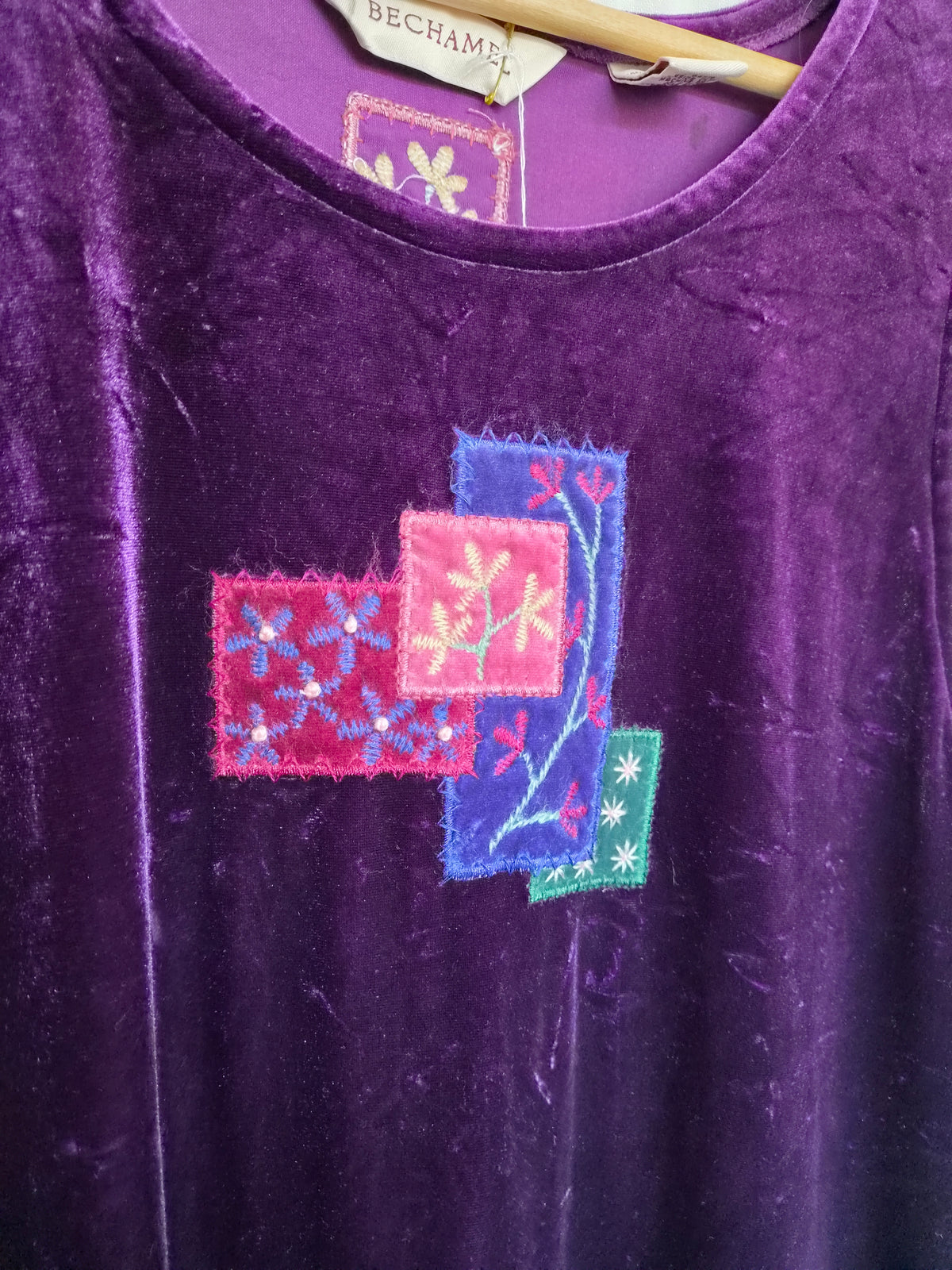 💜 Velvet Dreams - vintage long purple velvet dress - size M/L