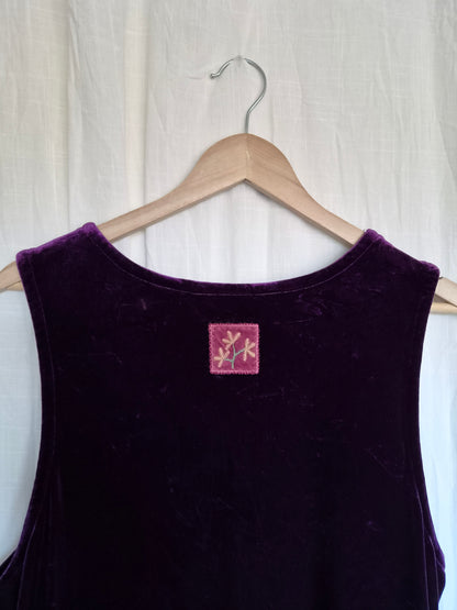 💜 Velvet Dreams - vintage long purple velvet dress - size M/L