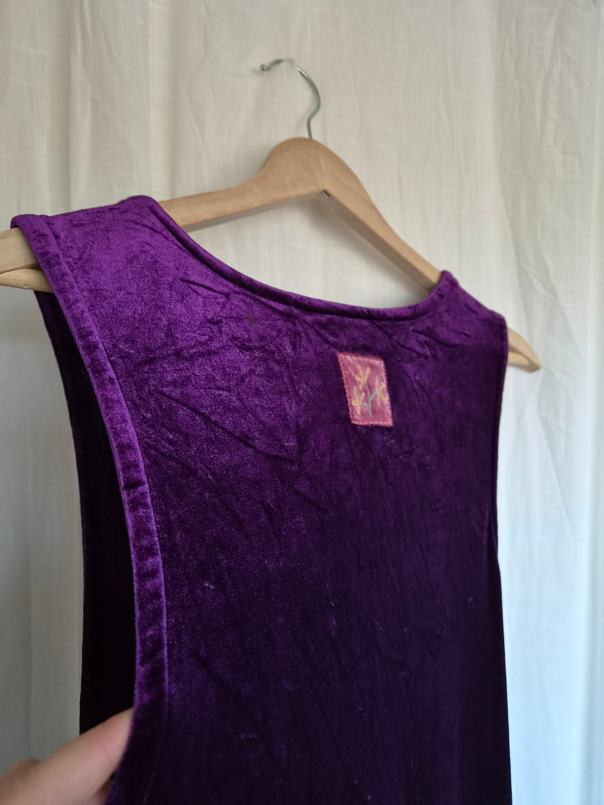 💜 Velvet Dreams - vintage long purple velvet dress - size M/L