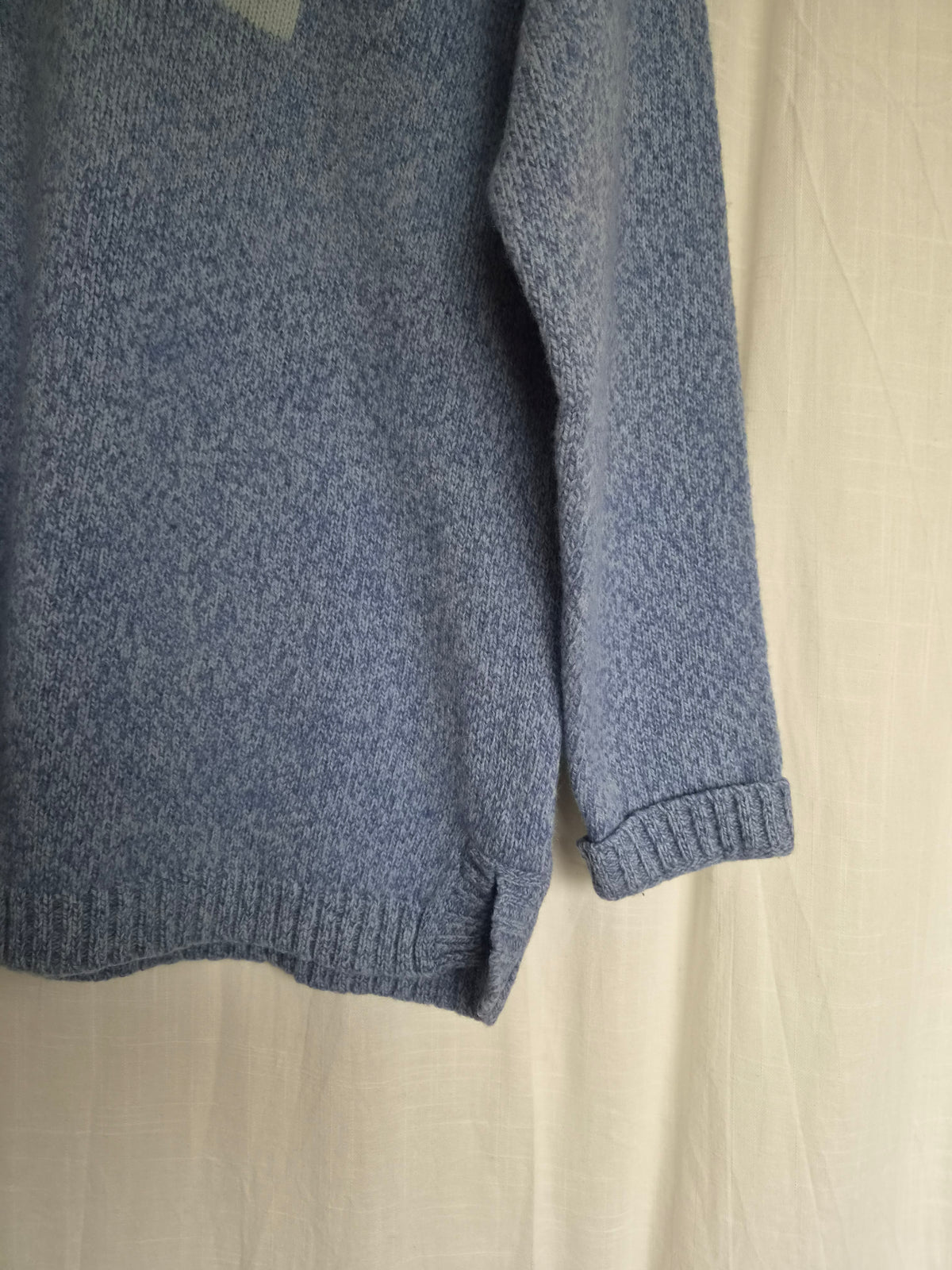 🍃 The Frosted Leaf Collection - vintage Tulchan knit with embroidered leaves - size L