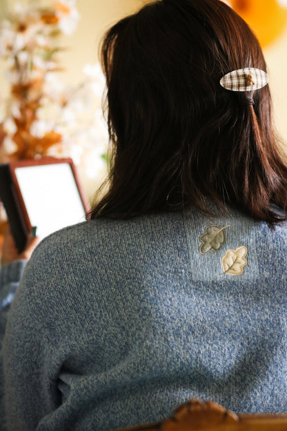 🍃 The Frosted Leaf Collection - vintage Tulchan knit with embroidered leaves - size L