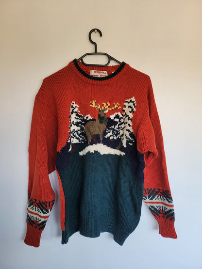 Valley Watch 🦌 - vintage trui met afbeelding van een hert - maat L