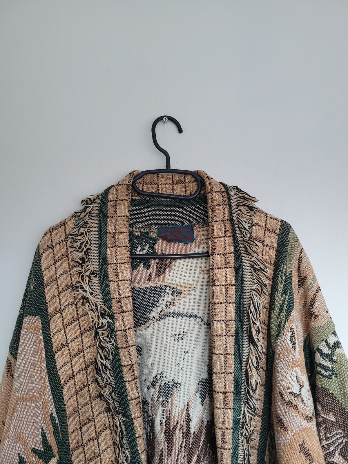 The Warren Coat 🐇 - vintage tapestry jas met afbeeldingen van konijnen - maat M/L