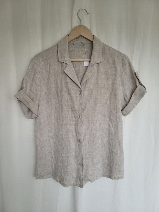 🤍 Quiet Simplicity - simple linen blouse - size M/L