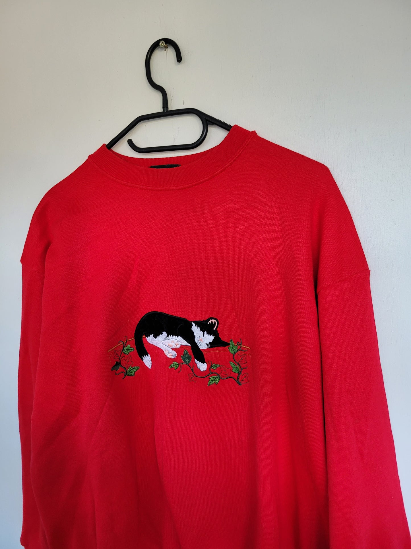 Rode katten sweater - L