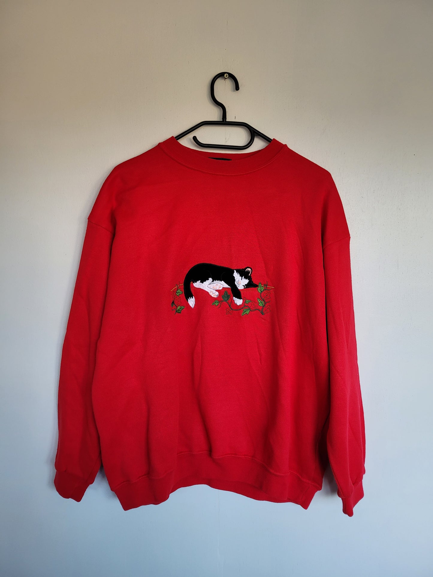 Rode katten sweater - L