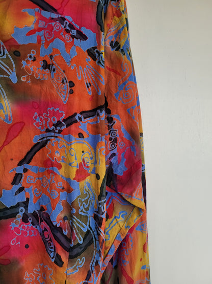 Tropisch gekleurde blouse - L