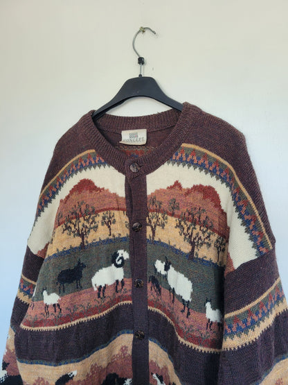 The Sheperd's Tale 🐑 - vintage wollen vest met afbeeldingen van schapen en honden