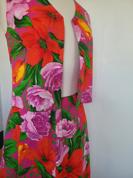 Botanical Afternoon - vintage handgemaakte set met tropische print - Maat XS/S