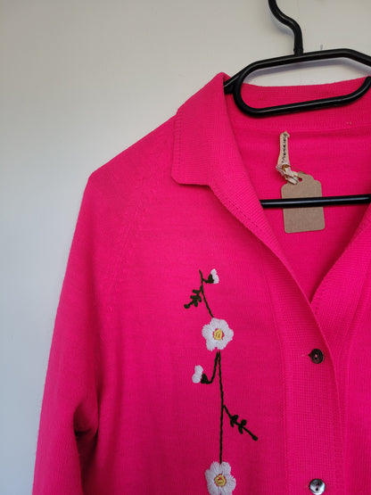 Neon Pink Flowers vest - S/M