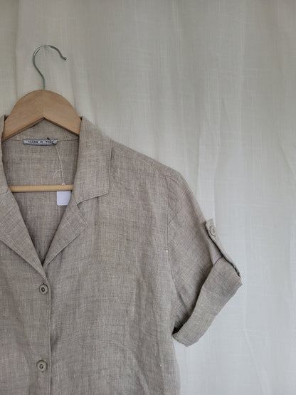 🤍 Quiet Simplicity - simple linen blouse - size M/L