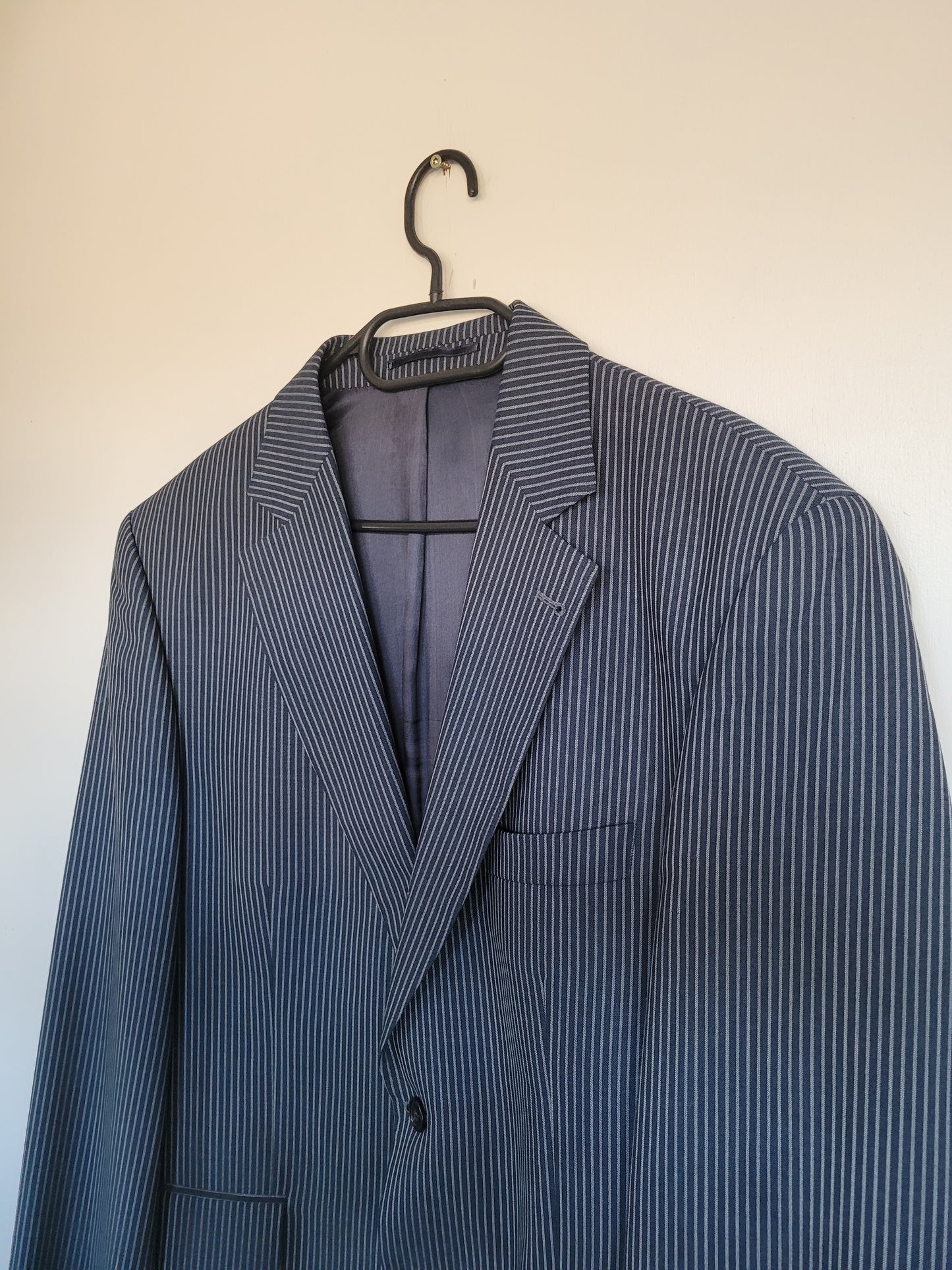 Donkerblauwe blazer witte streep - t/m XXL