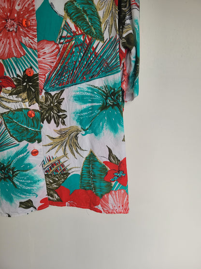 Tropical Chapters - vintage blouse met tropische Hawaii print - maat XL