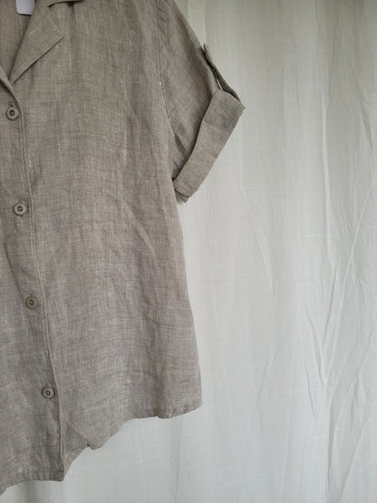 🤍 Quiet Simplicity - simple linen blouse - size M/L