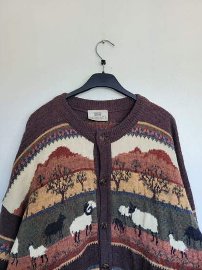 The Sheperd's Tale 🐑 - vintage wollen vest met afbeeldingen van schapen en honden