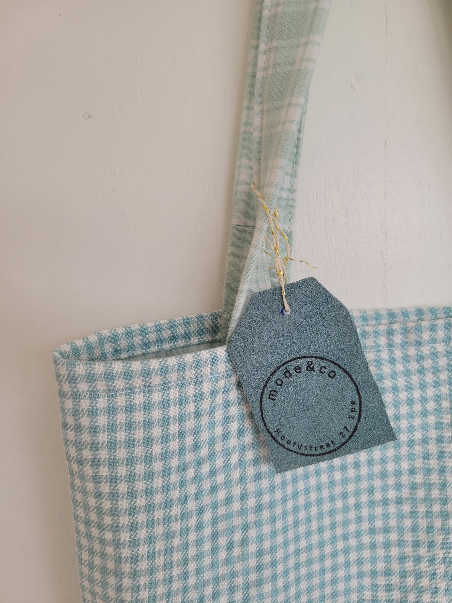 The Reversible Bag - handgemaakte totebag van vintage ginghamstof