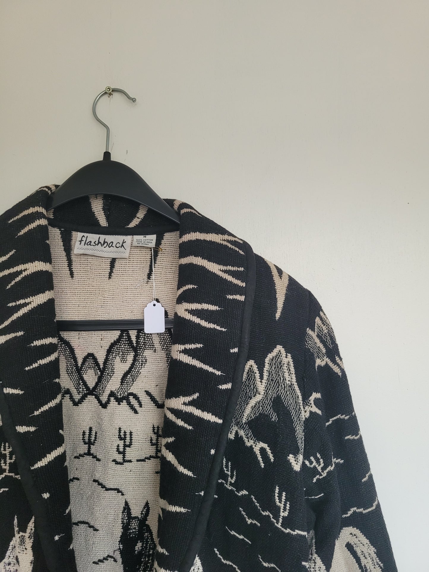Desert Riders 🌵 - vintage tapestry jasje met paarden in een western landschap - maat M