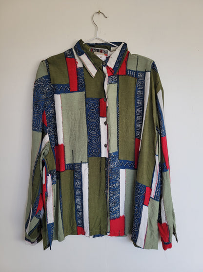 Vlakjes blouse - XL