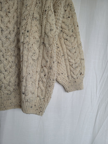 ☕ Morning Stillness - Aran knitted sweater - size L/XL