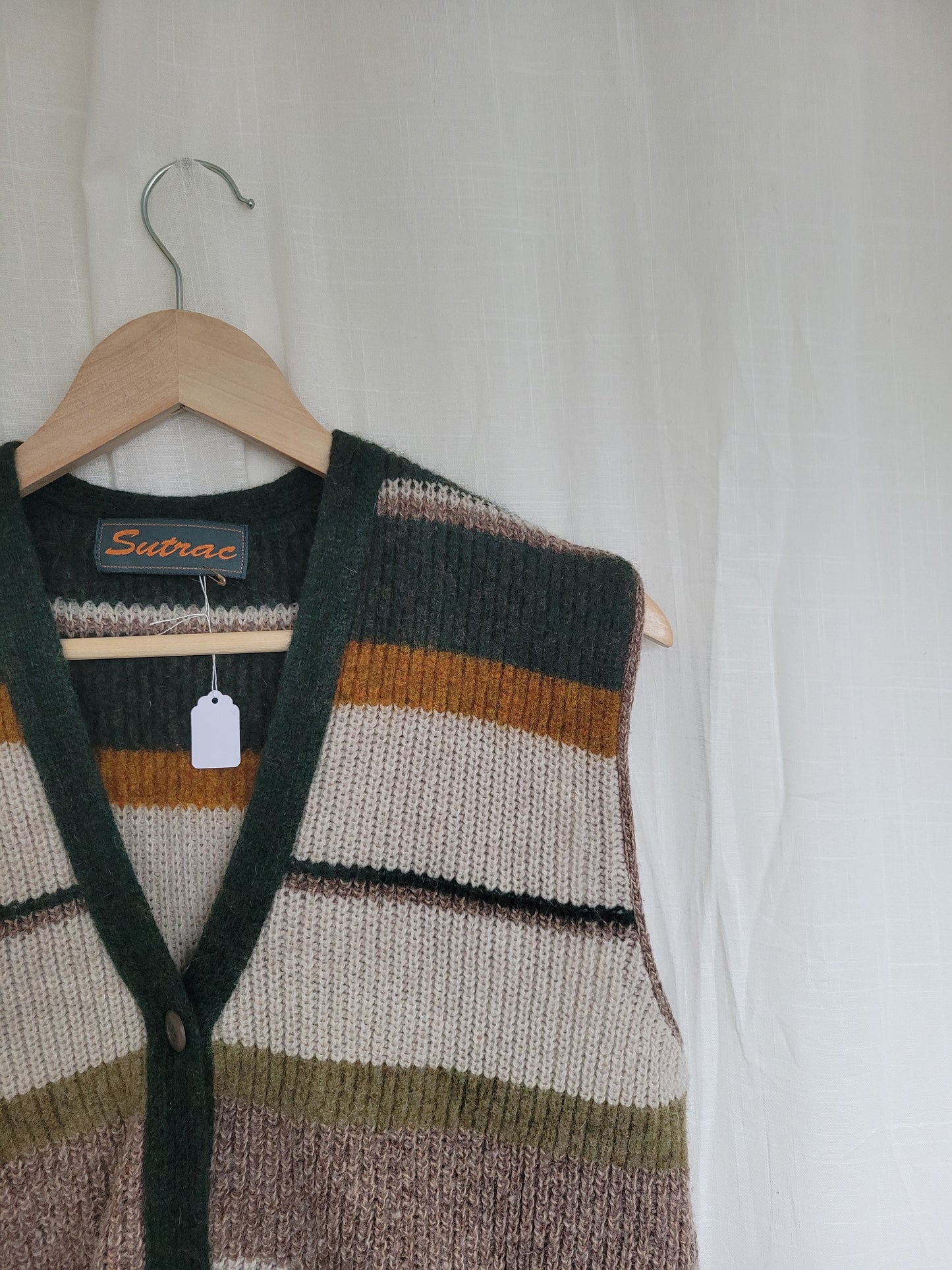 🌾 Fields at Dawn - vintage striped spencer vest - size M/L