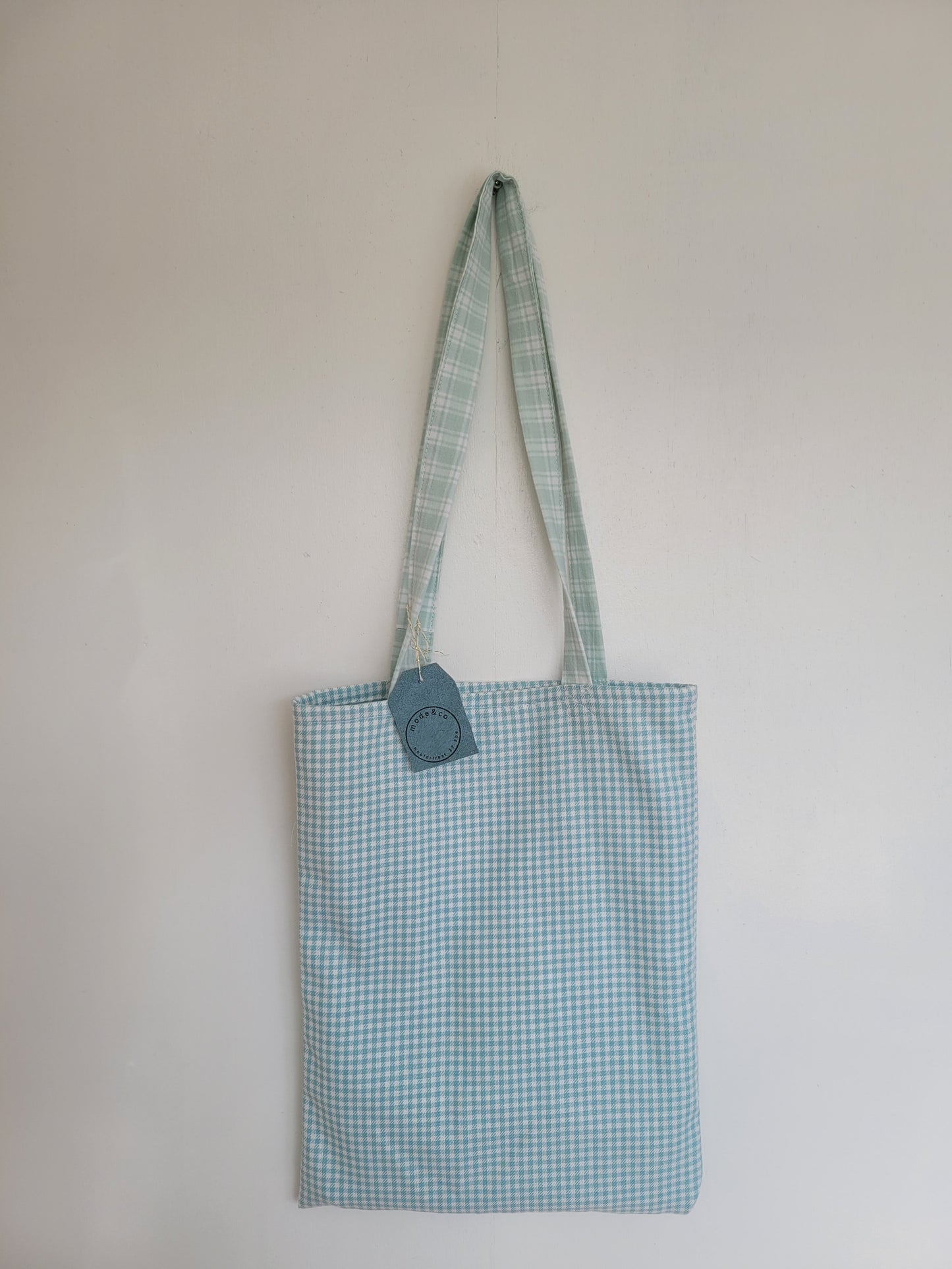 The Reversible Bag - handgemaakte totebag van vintage ginghamstof